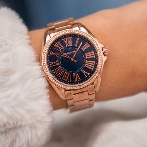 Michael Kors Kaycie Pavé Rose Gold-Tone Watch